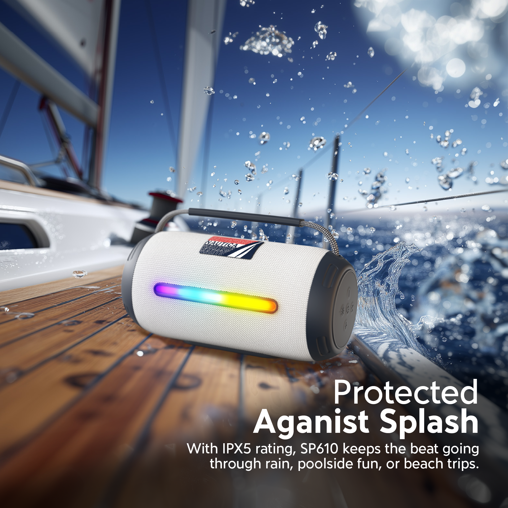 Protected Against Splash

With IPX5 rating, SP610 keeps the beat going through rain, poolside fun, or beach trips.