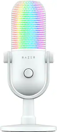 Razer - Seiren V3 Chroma Wired Supercardioid Condenser USB Microphone with 32-Bit DSP - White
