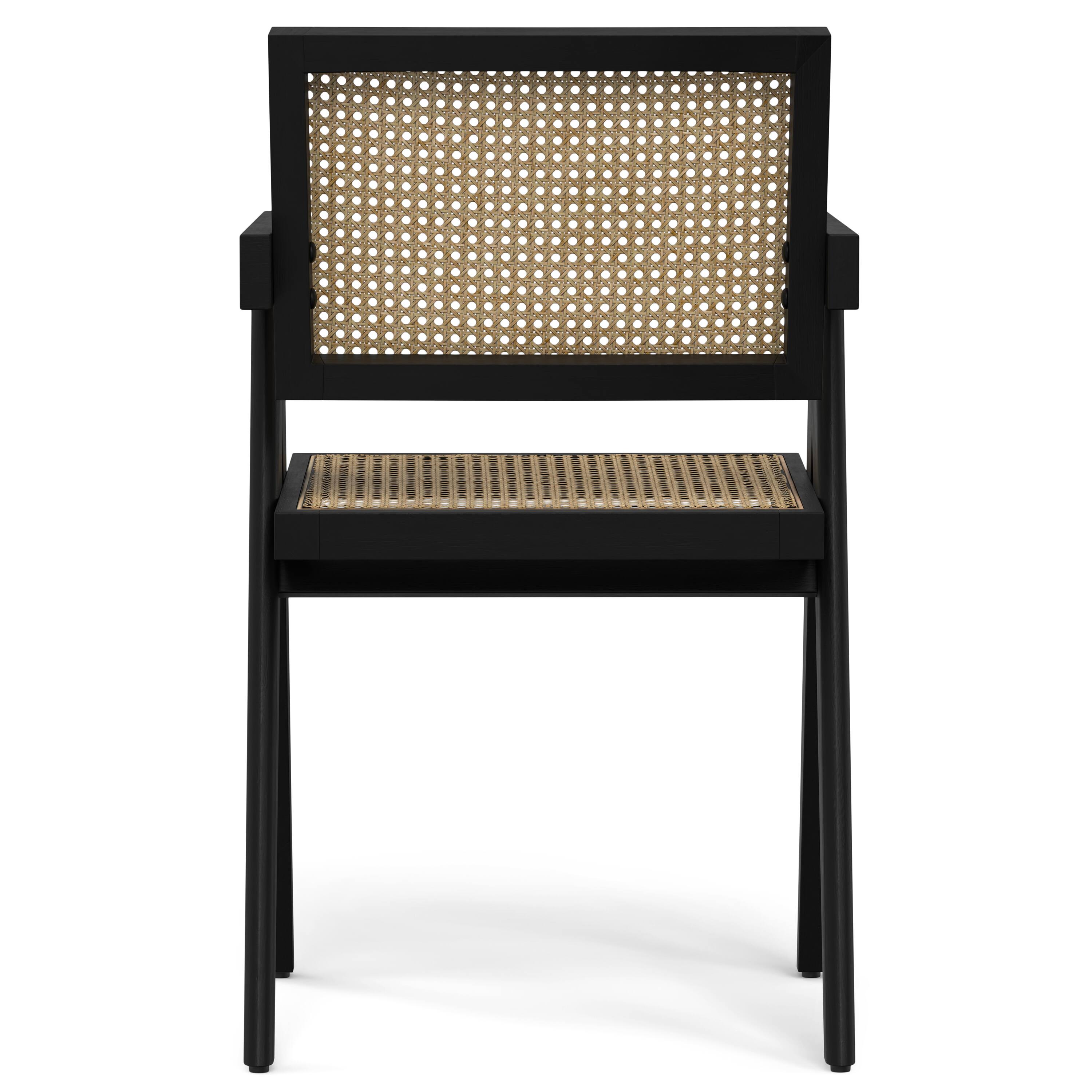 Back. Simpli Home - Regina Dining Armchair (Set of 2) in Black - Black.