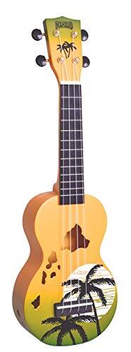 Left. Mahalo Ukuleles - Mahalo MD1-HAGNB Hawaii Soprano Ukulele. Green Burst - Green Burst.