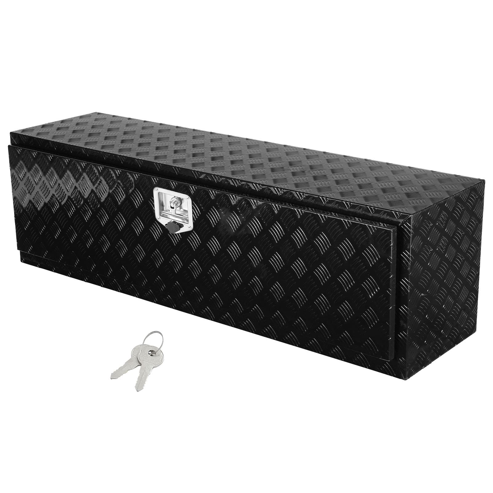 VEVOR - Underbody Truck Box, 60" x 17" x 18" Pickup Storage Box, Heavy Duty Aluminum Diamond Plate Tool Box with Lock and Keys - Black