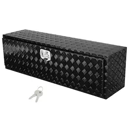 VEVOR - Underbody Truck Box, 60" x 17" x 18" Pickup Storage Box, Heavy Duty Aluminum Diamond Plate Tool Box with Lock and Keys - Black