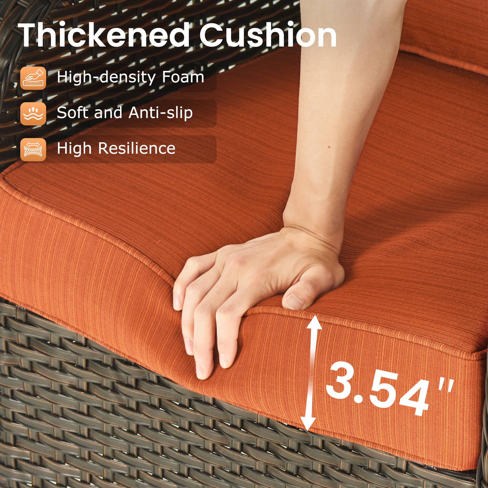 Thickened Cushion

- High-density Foam
- Soft and Anti-slip
- High Resilience

3.54"