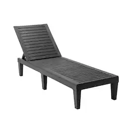 Kadyn - Outdoor Chaise Lounge Chair, Outdoor Recliner Chair with 5-Position Adjustable Backrest - Black