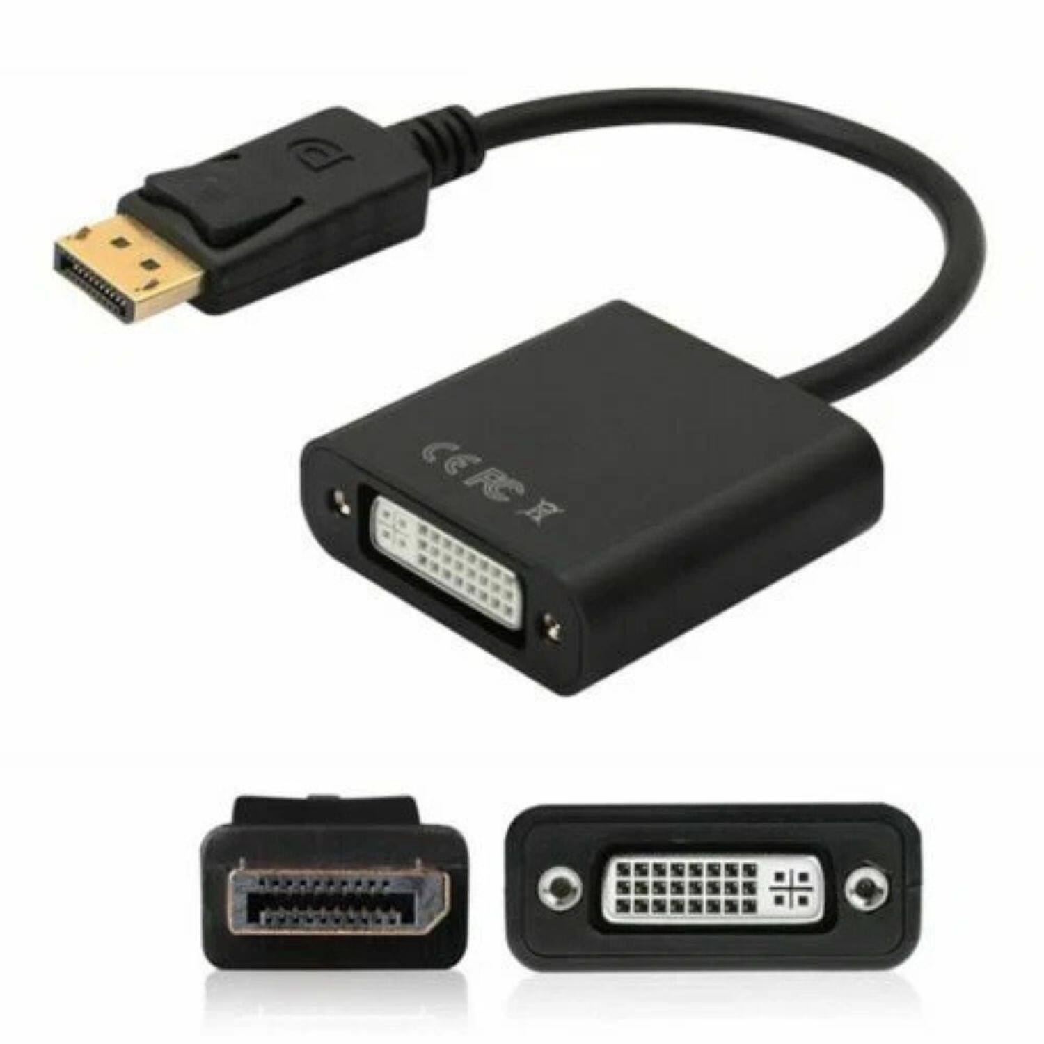 Left. Home Collection - DisplayPort (DP) to DVI Adapter – 1080p HD Video Converter for PC, Laptop, and Monitor Connection.
