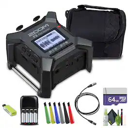 Zoom - F3 Professional Field Recorder with Bag and More Bundle - Gray