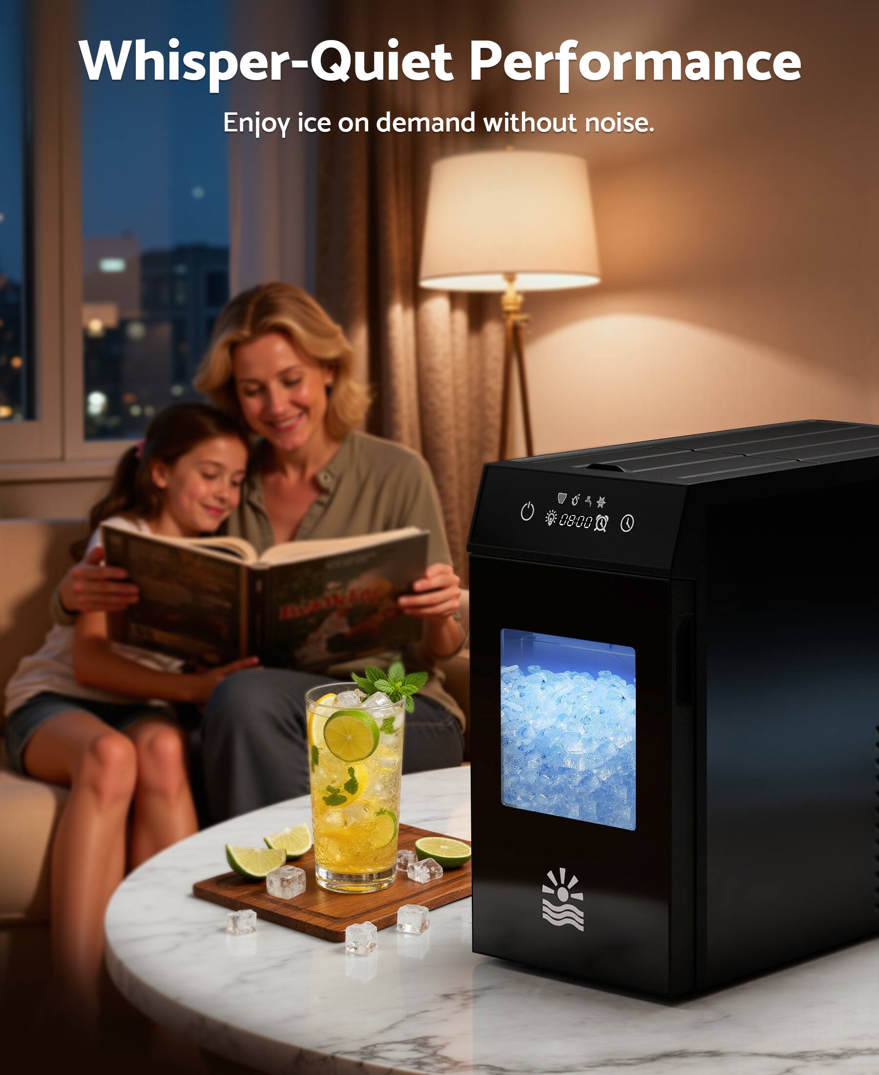 Whisper-Quiet Performance  
Enjoy ice on demand without noise.