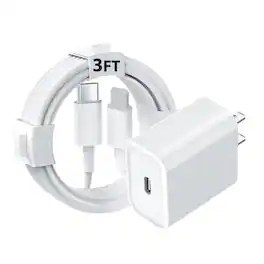 Kitcheniva - Premium USB-C Charger Bundle Wall Adapter For iPhone 12 Series With 3 Ft Cable 2 Pack