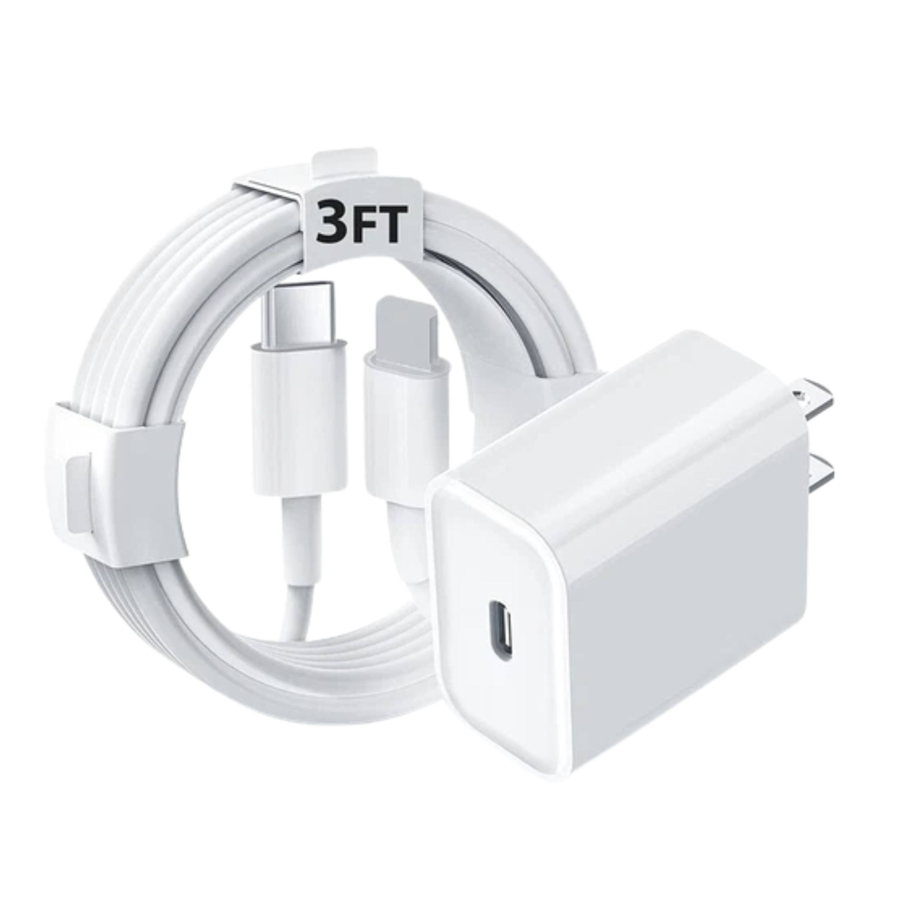 Front. Kitcheniva - Premium USB-C Charger Bundle Wall Adapter For iPhone 12 Series With 3 Ft Cable 2 Pack.