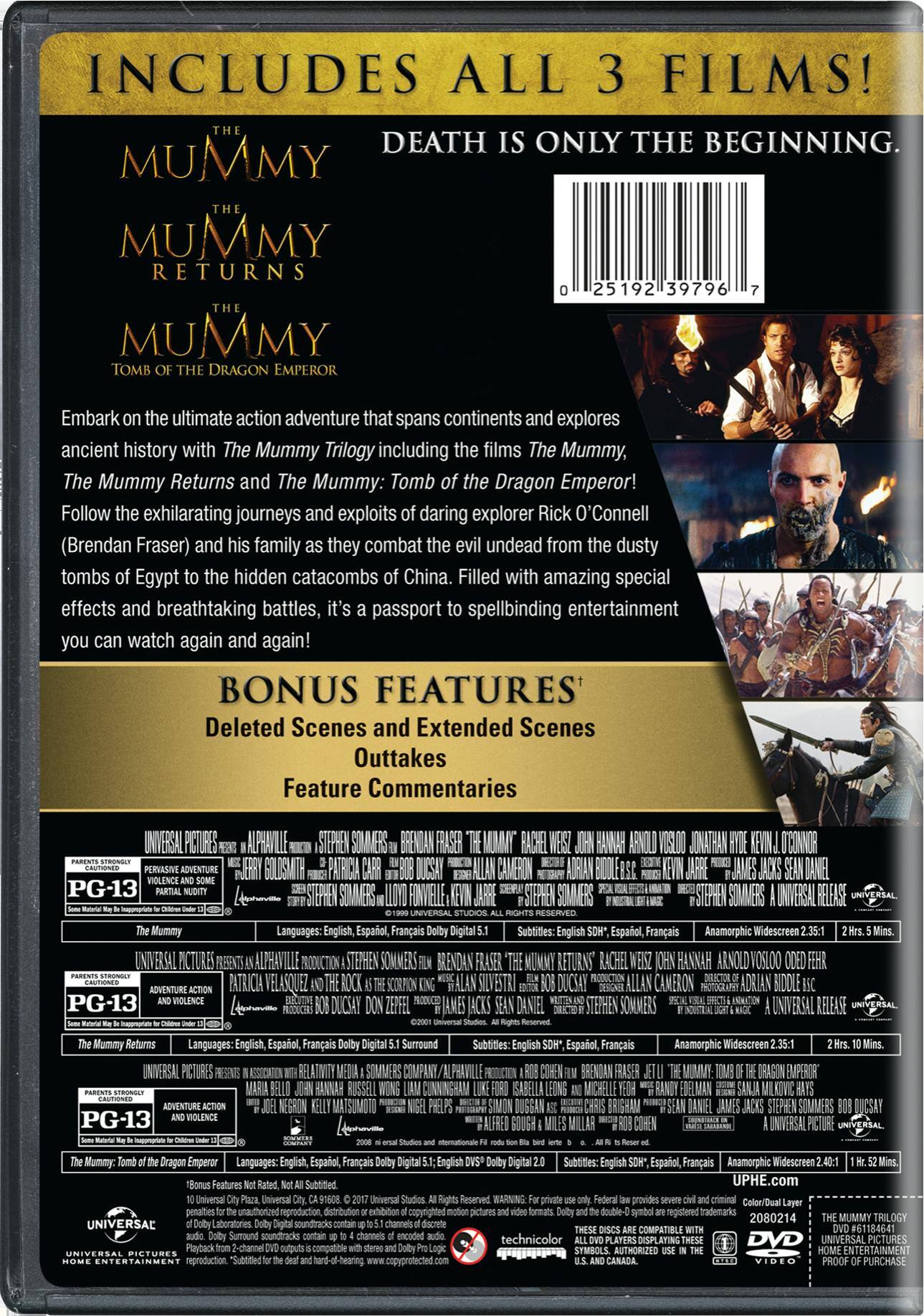 Angle. The Mummy Trilogy (2017) (DVD Set) [DVD].