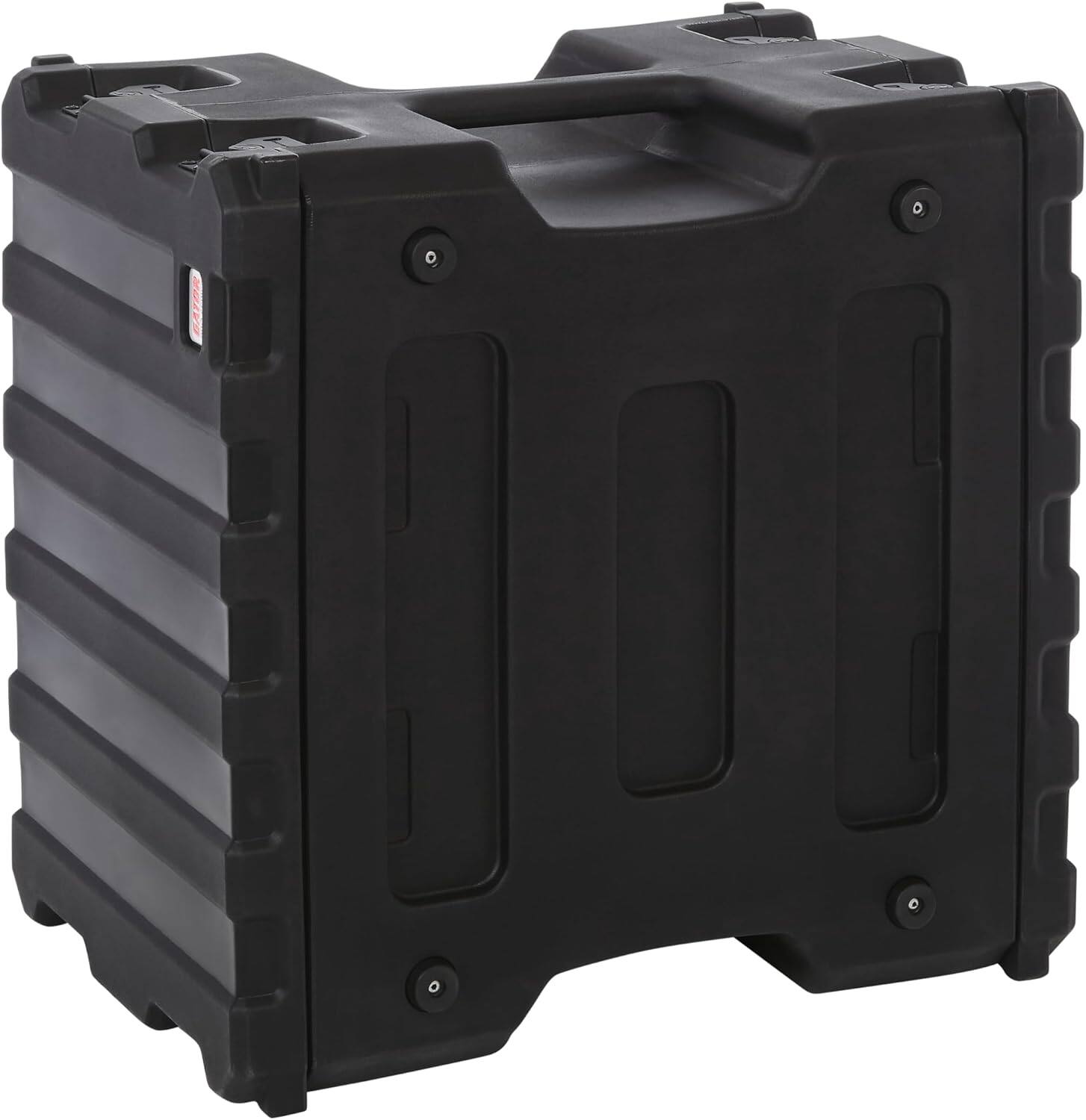 Left. Gator - 8U Rolling Rotationally Molded Rack Case with 19-Inch Depth, Tow Handle and Wheels.