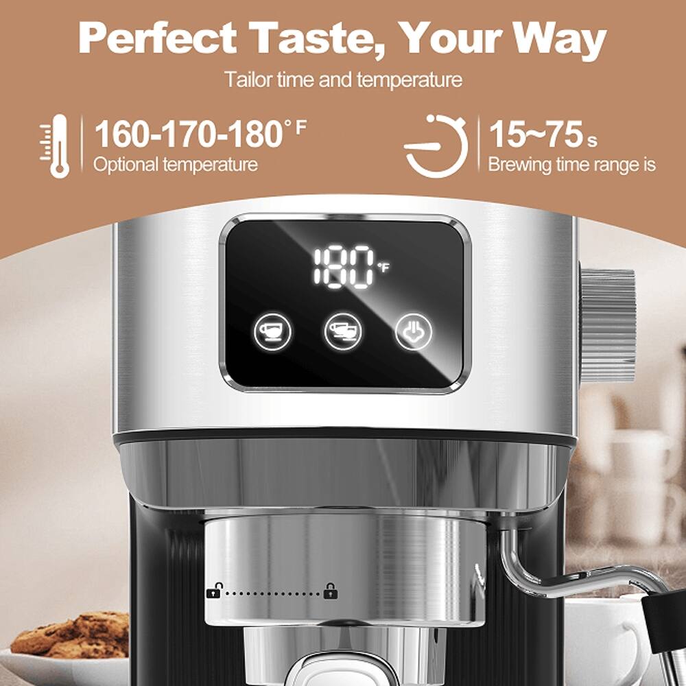 Perfect Taste, Your Way  
Tailor time and temperature  
160-170-180°F  
Optional temperature  
15~75s  
Brewing time range is
