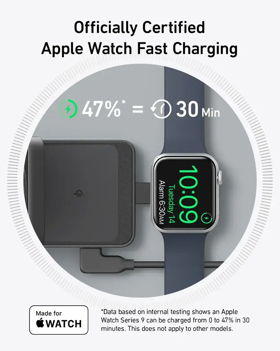 Alt View 14. Anker - MagGo Wireless Charging Station - Black.