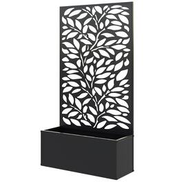 Outsunny - Garden Bed with Trellis for Climbing Plants, Freestanding or Wall Mounted Flower Bed for Garden - Black