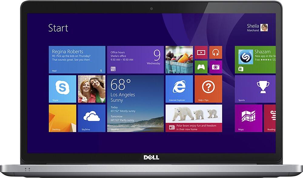 Front Zoom. Dell - Geek Squad Certified Refurbished Inspiron 7000 Series 17.3" Touch-Screen Laptop - 8GB Memory - Silver.