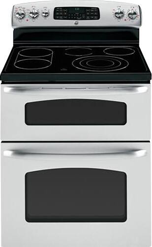 Front Standard. GE - 30" Self-Cleaning Freestanding Double Oven Electric Convection Range - Stainless-Steel.