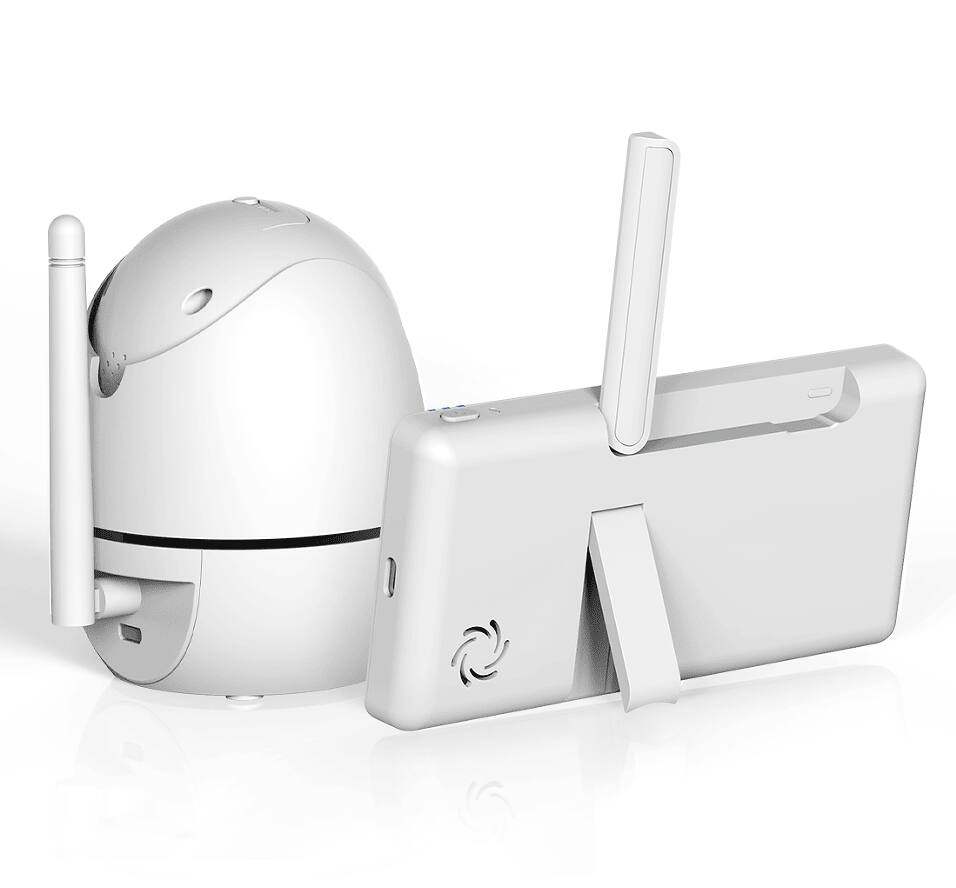 Back. Tiramisubest - Baby Motion Monitor HD LCD 5-Inch IPS Infrared Night Vision Baby Camera Bidirectional Audio HD 720P Remote Camera VOX.