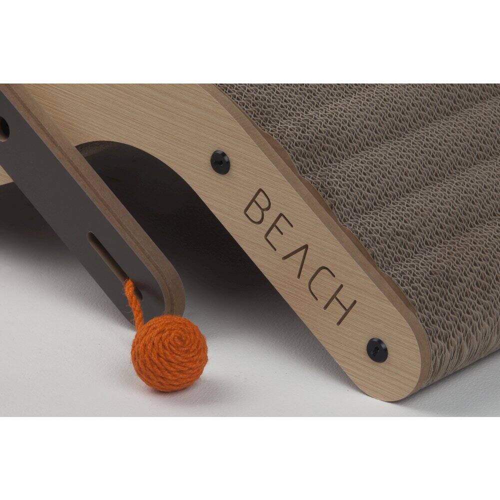Back. New Age Pet - Purr and Play Kitty Lounge Scratcher, Large - Gray.