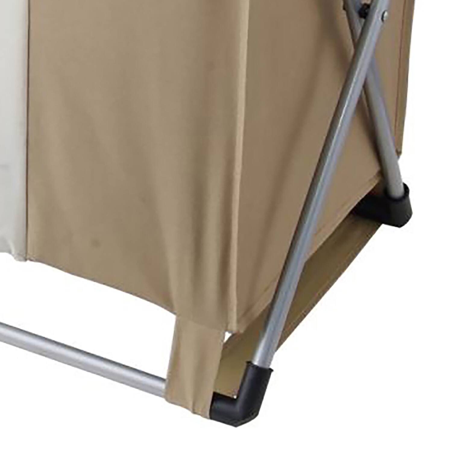 Back. EuroHome - Canvas Double Laundry Bin for Lights and Darks - Beige.