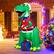 Alt View 2. Costway - 6FT Inflatable Christmas Dinosaur Dinosaur Decoration with LED Lights & Gift Box - Multicolor.