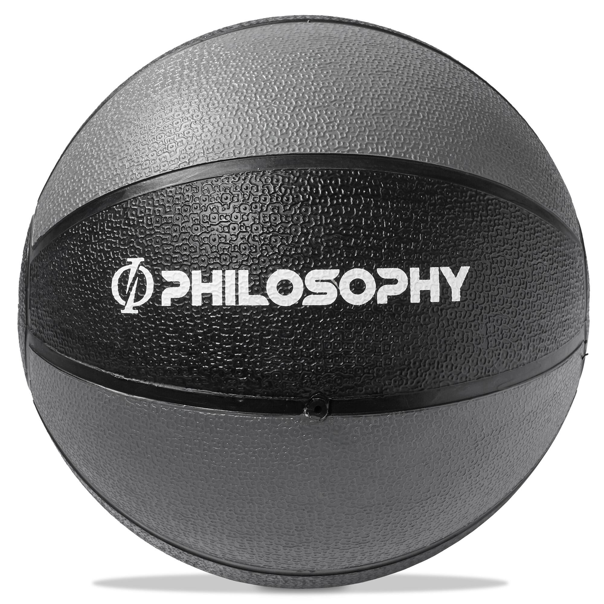 Alt View 2. Philosophy Gym - Medicine Ball - Weighted Fitness Ball - Non-Slip Grip - Black.