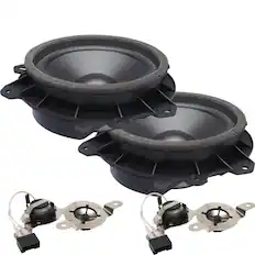 Front. Powerbass - PowerBass OE65C-TY - 6.5" Toyota OEM Component Speaker Upgrade Kit - Pair - Black/Gray.