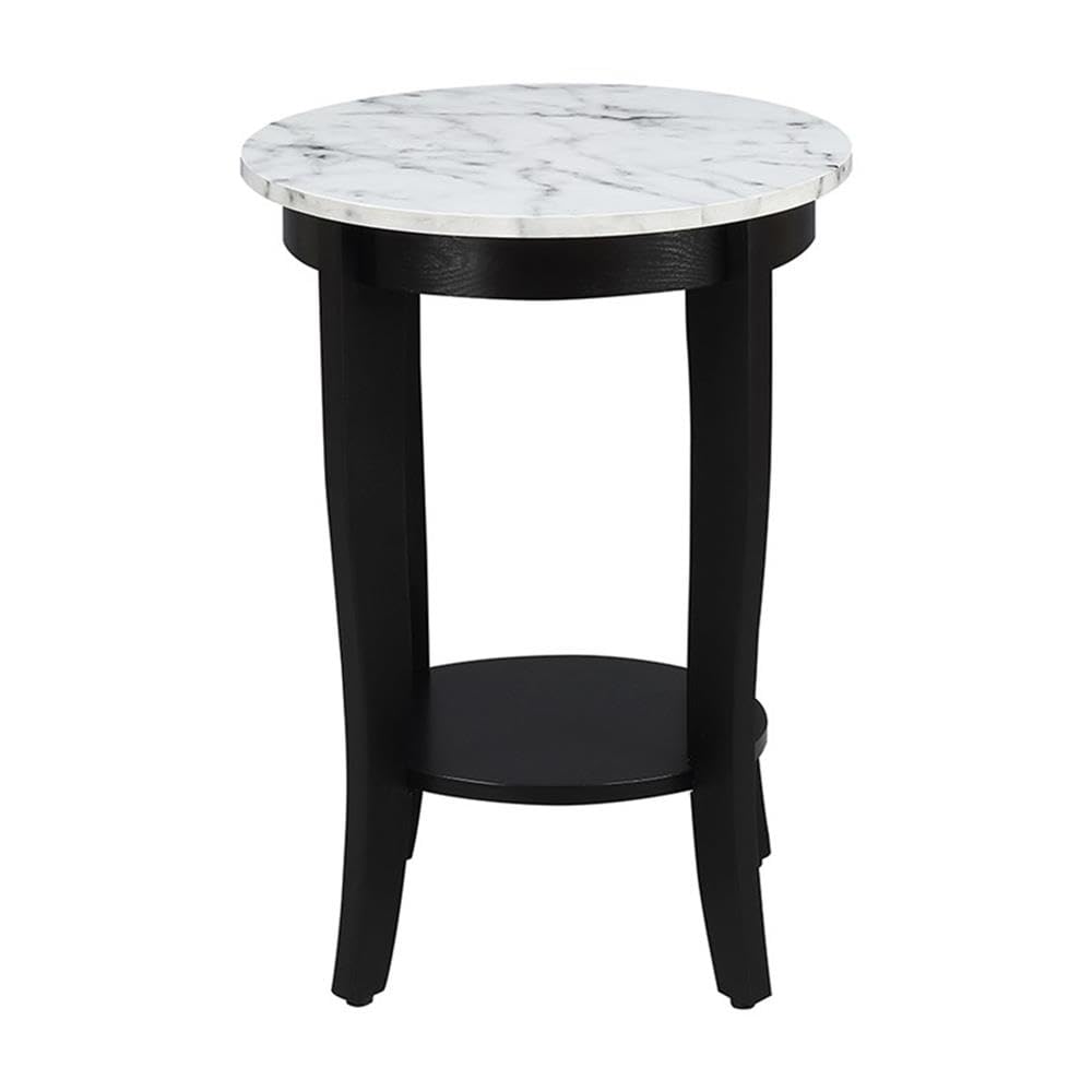 Alt View 6. Hanke - Heritage Round End Table Faux Marble - Wirebrush Light Gray.