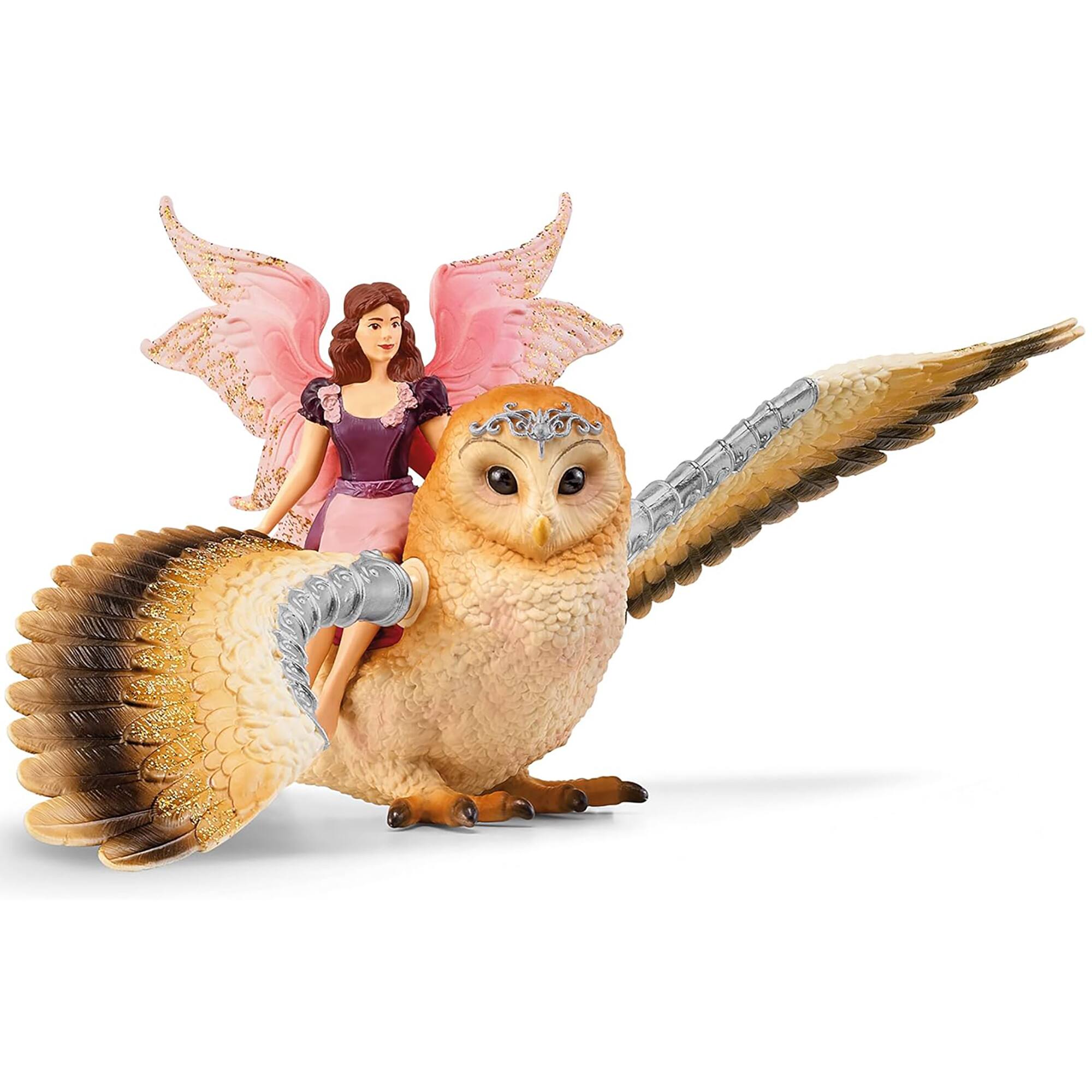 Left. Schleich - Bayala: Fairy In Flight On Glam-Owl.