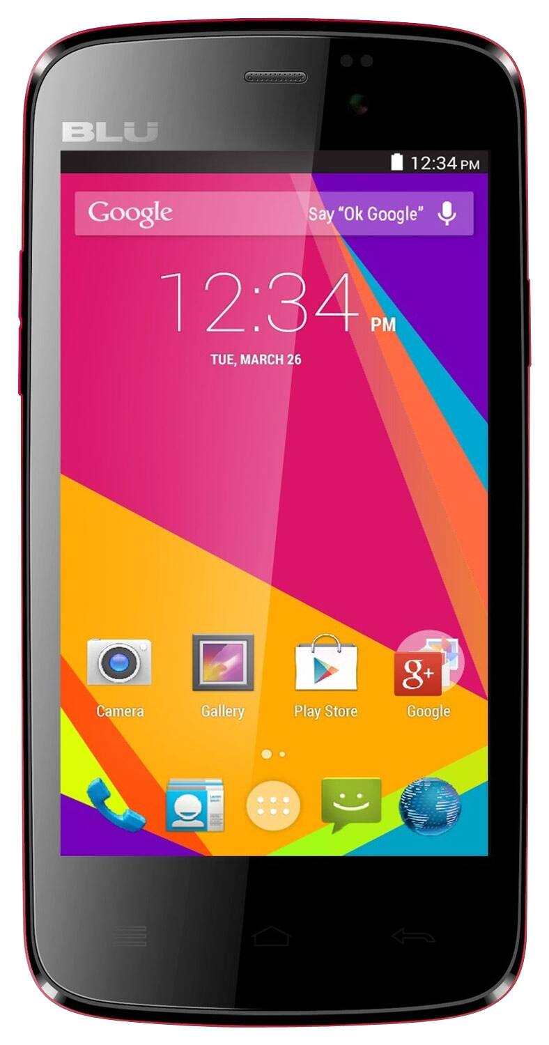 Front. BLU - Life Play Mini 4G with 4GB Memory Cell Phone (Unlocked) - Pink.