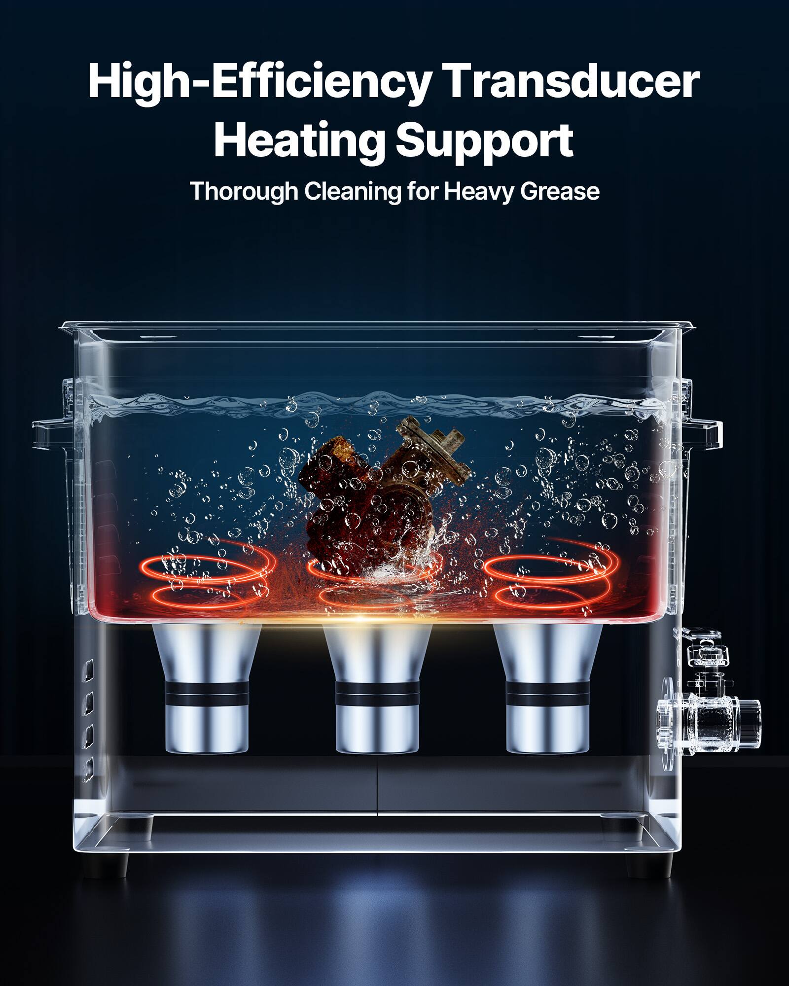 High-Efficiency Transducer Heating Support  
Thorough Cleaning for Heavy Grease