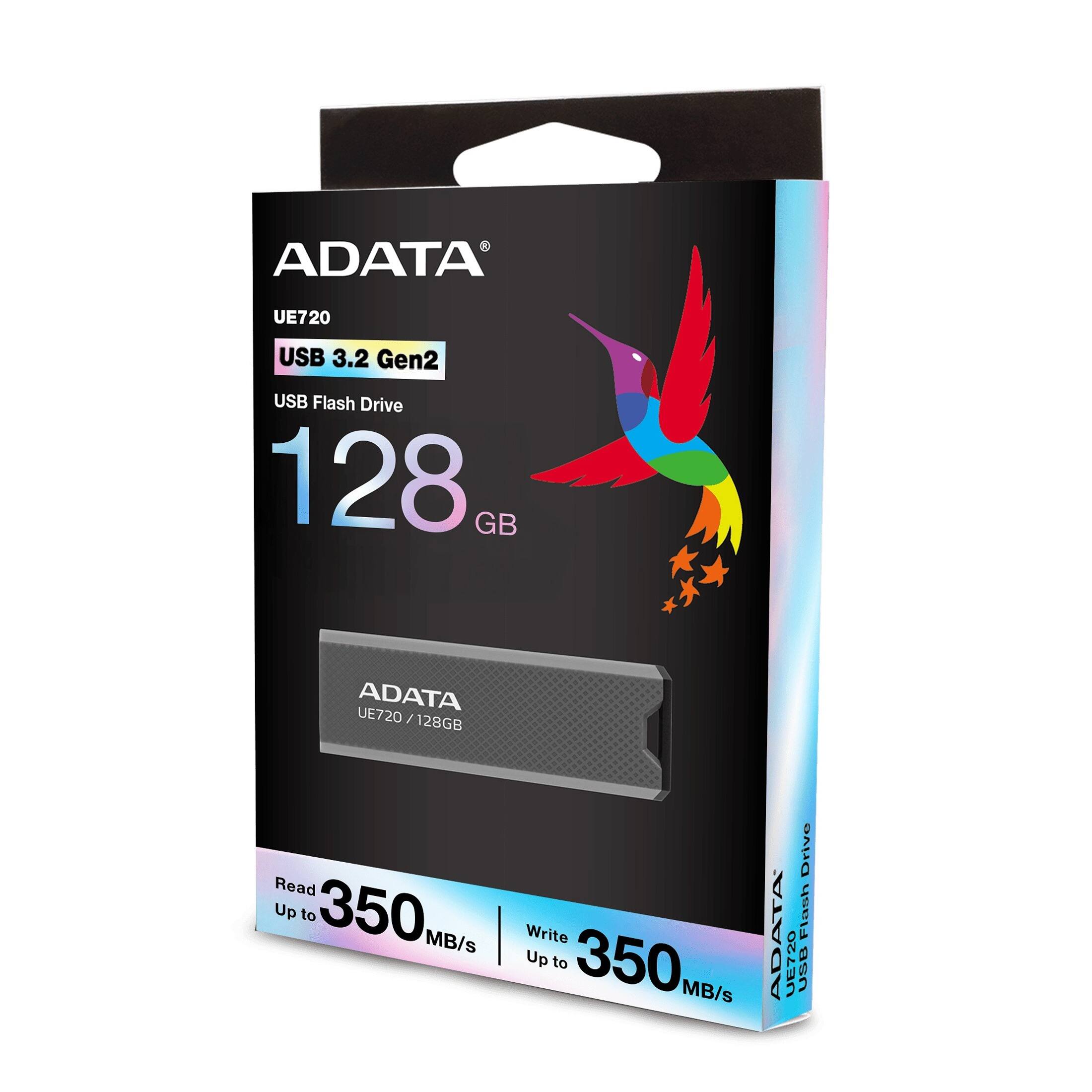ADATA UE720 USB 3.2 Gen2 USB Flash Drive 128 GB

ADATA UE720 / 128GB

Read Up to 350 MB/s

Write Up to 350 MB/s

Drive ADATA Flash UE720 USB