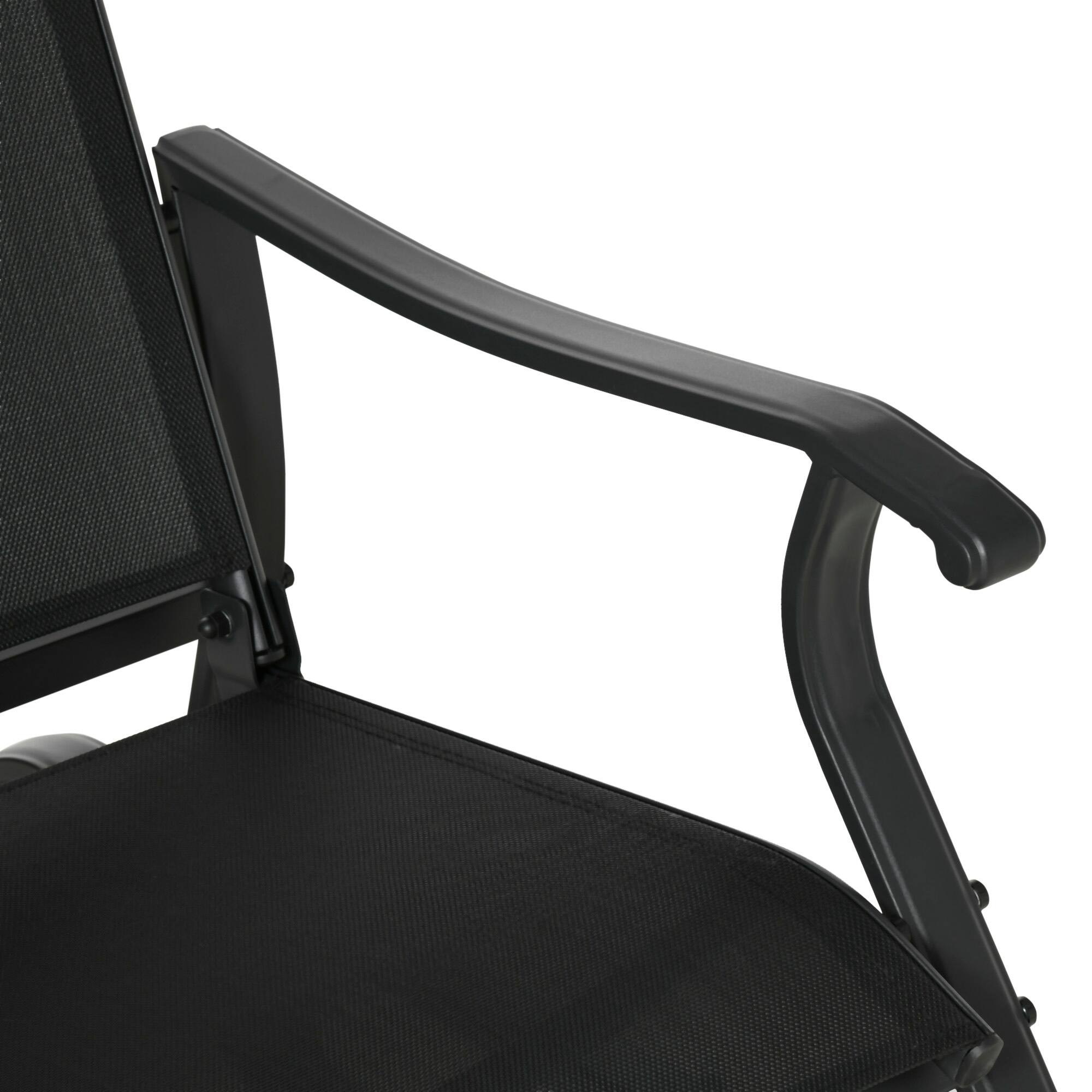 Alt View 4. Outsunny - 4 Pieces Gliders Set, Outdoor Furniture Sets with 2-Person Glider Patio Bench, Single Sling Chair - Black.