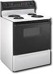 Front Detail. GE - Hotpoint 30" Electric Coil Range - White.