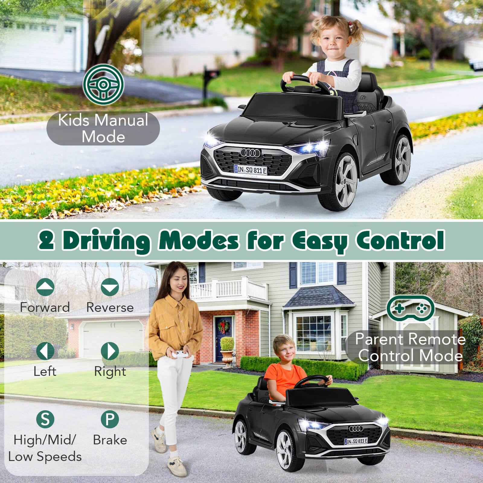 Kids Manual Mode
2 Driving Modes for Easy Control
Forward Reverse
Left Right
High/Mid/ Low Speeds
Brake
Parent Remote Control Mode