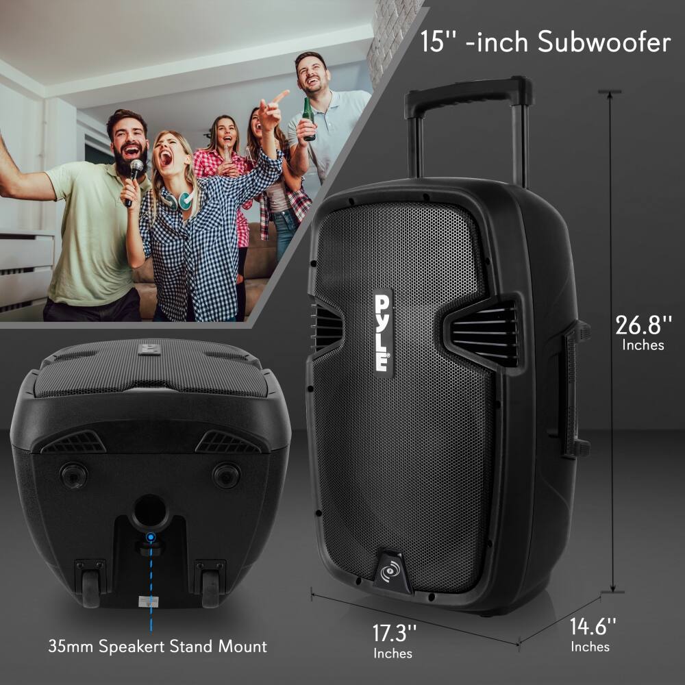 15" -inch Subwoofer

35mm Speaker Stand Mount

26.8" Inches

17.3" Inches

14.6" Inches