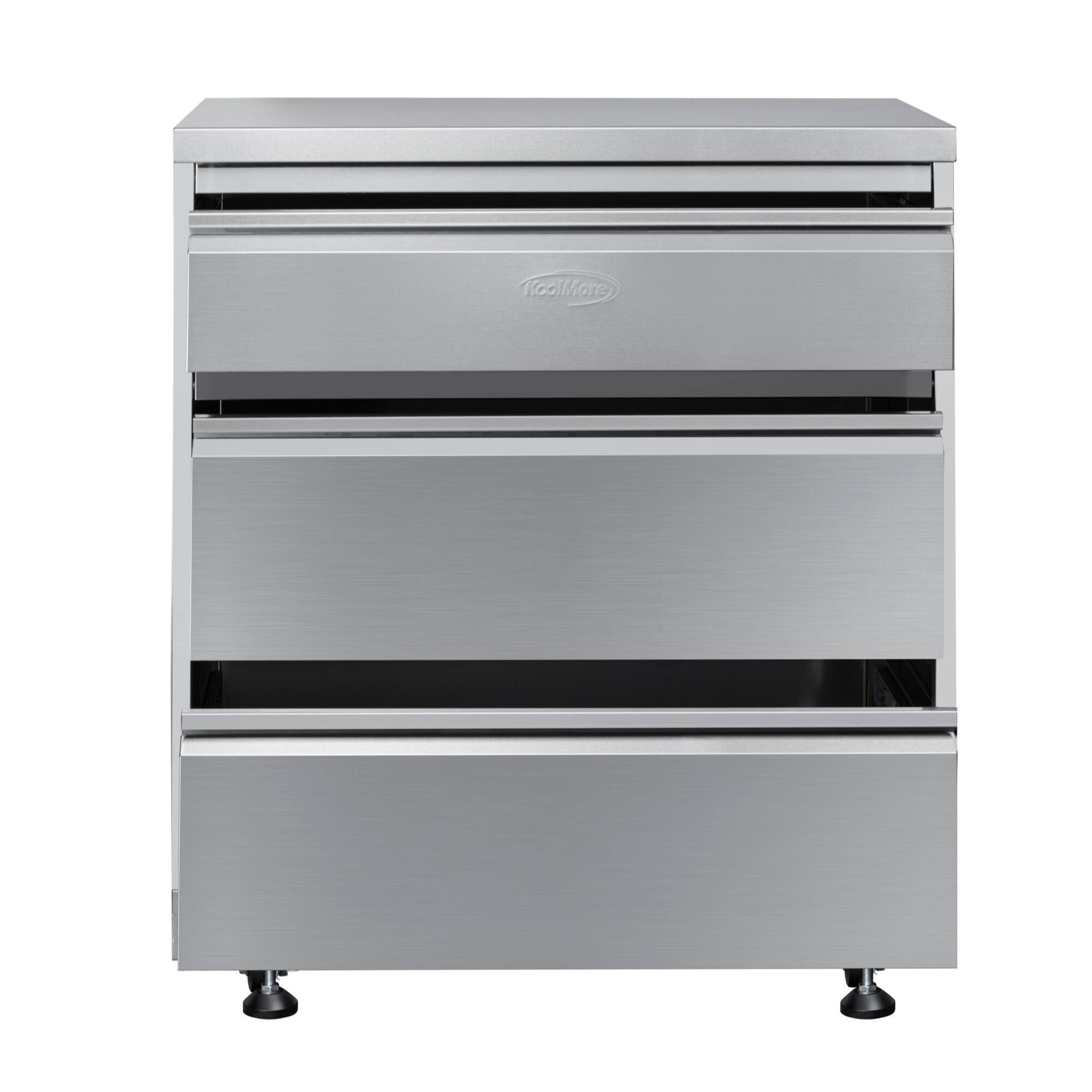 Angle. Koolmore - 32 in. Stainless-Steel Outdoor Kitchen Cabinet with Three Drawers (KM-OKS-CAB3) - Stainless Steel.