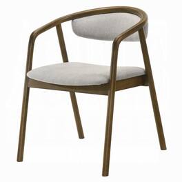 Manhattan Lane - Lina Dining Side Chair, Gray Chenille Seat and Back, Walnut Brown Wood - Gray, Walnut Brown