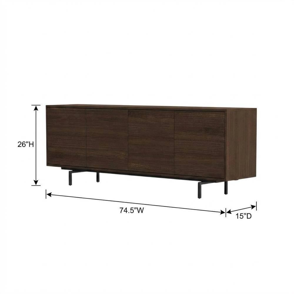 26"H 74.5"W 15"D