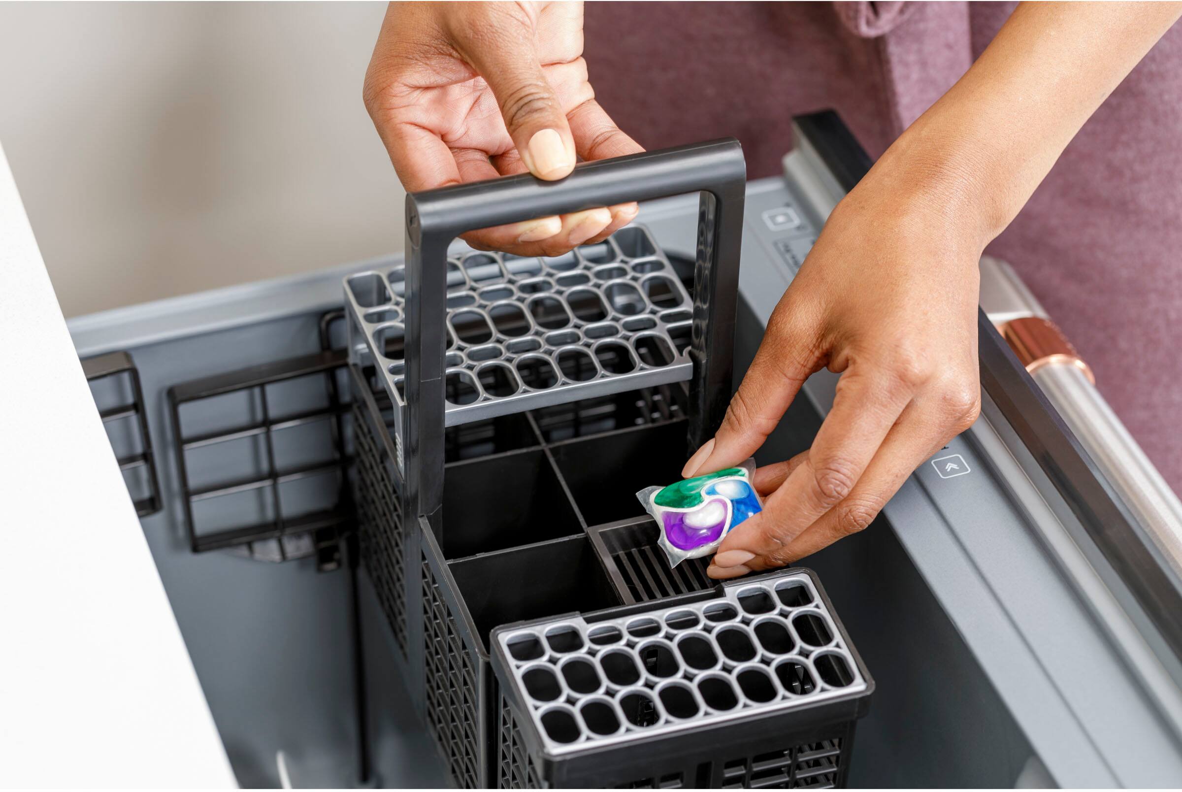 Alt View 28. Café - 24" Top Control Built-In Double Drawer Dishwasher, Customizable - Stainless Steel.