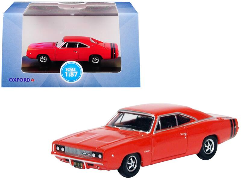 1968 Dodge Charger Bright Red with Black Stripes 1/87 (HO) Scale Diecast Model Car by Oxford Diecast price history on PriceWatchPro