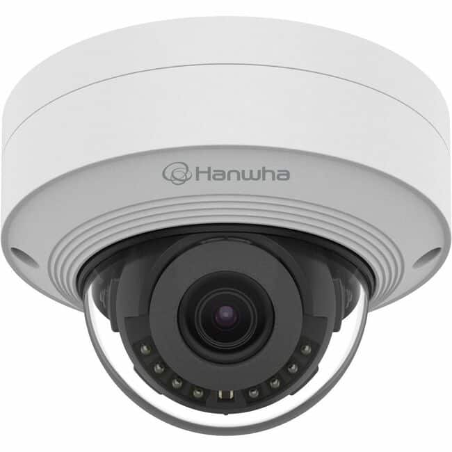 Samsung - Hanwha QNV-C8011R 5 Megapixel Network Camera - Color - Dome - 65.62 ft Infrared Night Vision - H.265, H.265M - White