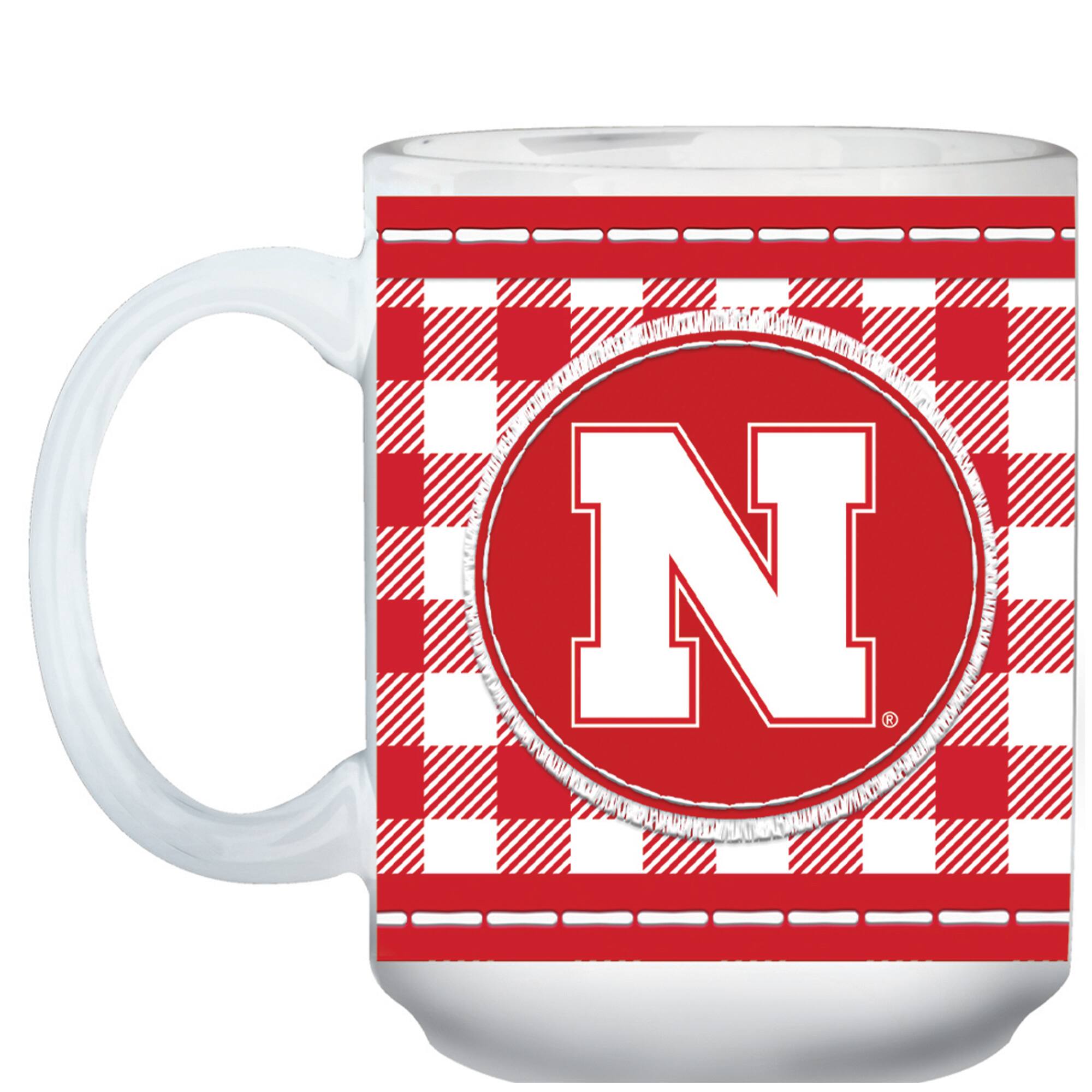 Alt View 1. The Memory Company - Nebraska Huskers 15oz. Buffalo Plaid Father's Day Mug - Multicolor.