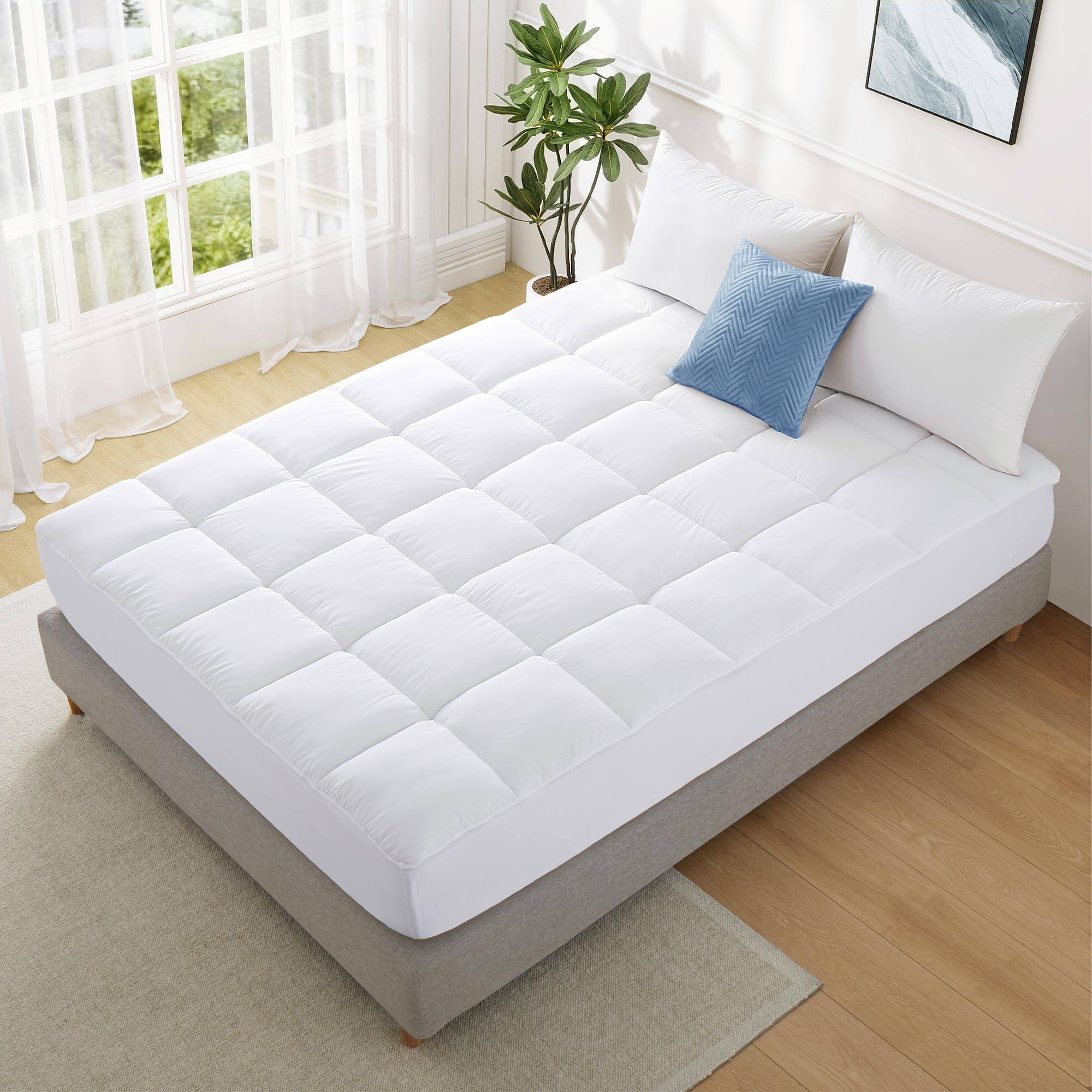Angle. Peace Nest - Peace Nest -  Cooling Mattress Pad with PCM Technology - Twin - White.