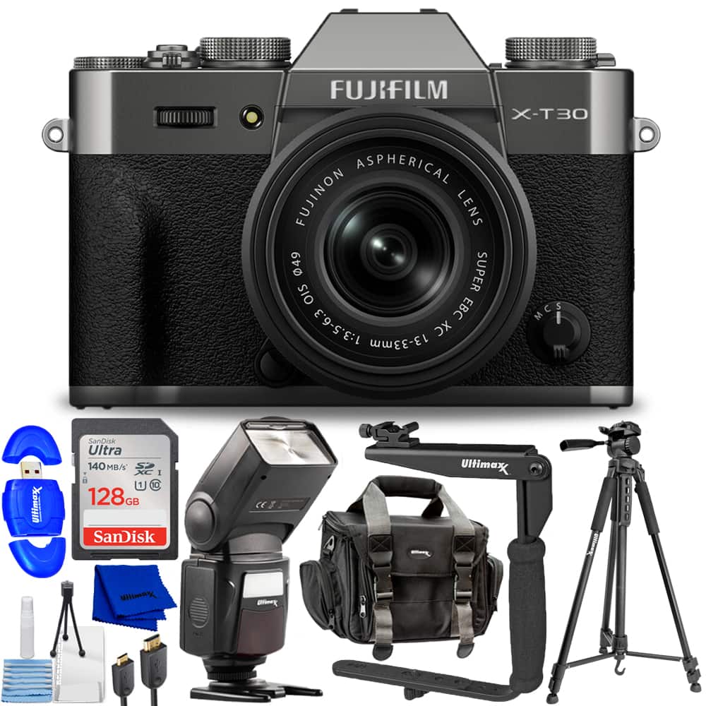Fujifilm - X-T30 III Mirrorless Camera with 13-33mm Lens (Charcoal Silver) Bundle