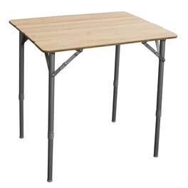 AmeriHome - 25.75 x 17 Inch Adjustable Height Folding Bamboo Table With Carry Bag - Brown