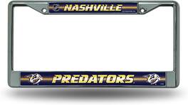 Rico Industries - Nashville Predators NHL Sparkly Glitter Bling Look Chrome License Plate Frame - Multi