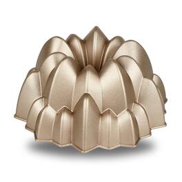 Baker's Secret - Fluted Cake Pan, Cast Aluminum 2 Layers Nonstick Coating (Cascade) - Champagne Gold