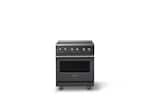 Front. Viking - 30 in. Wide 4 Elements Pro 5 Series 4.7 Cu. Ft. Freestanding Induction Convection Range - Cast Black w. Brushed Brass - Cast Black.