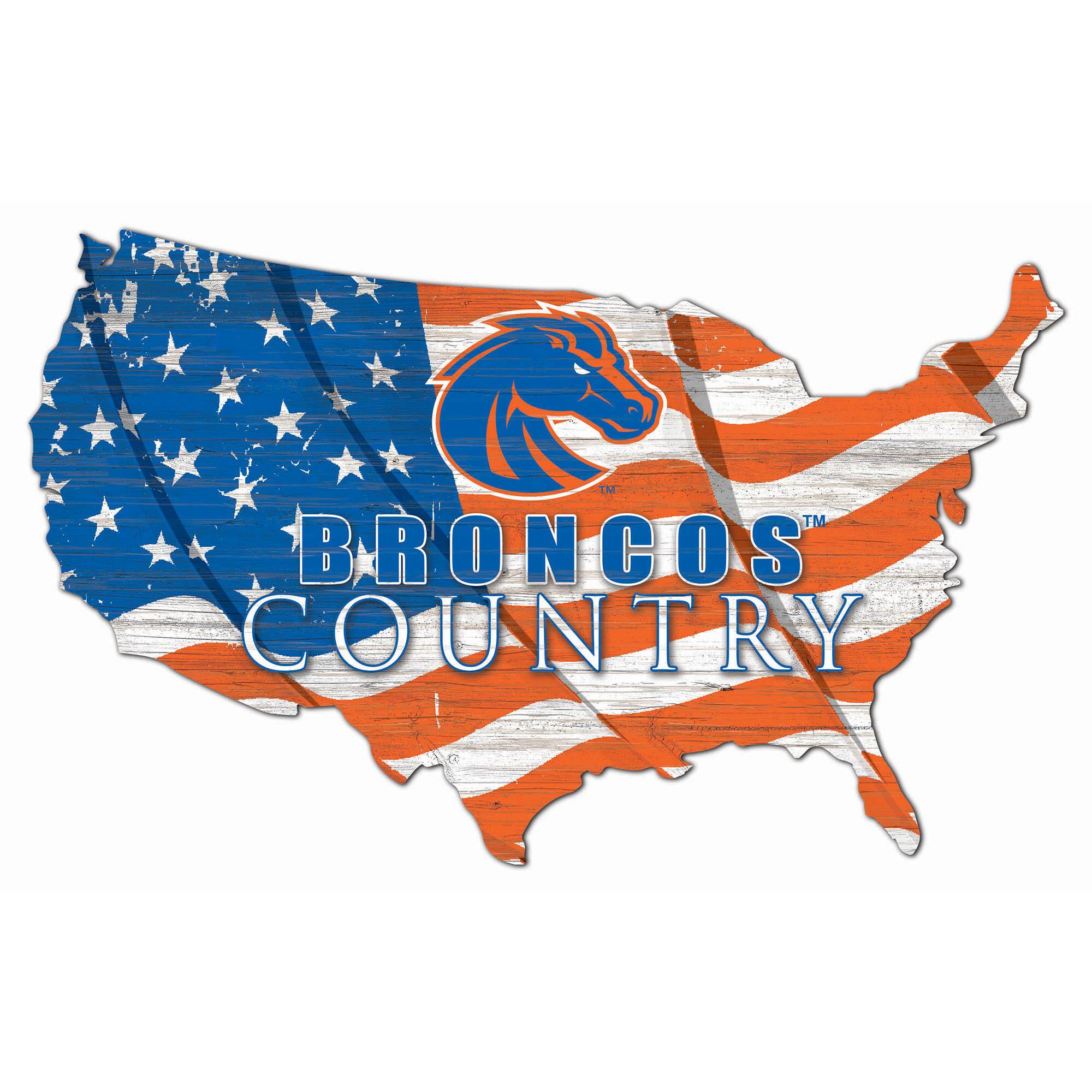 Boise State Broncos USA Flag Cutout Sign