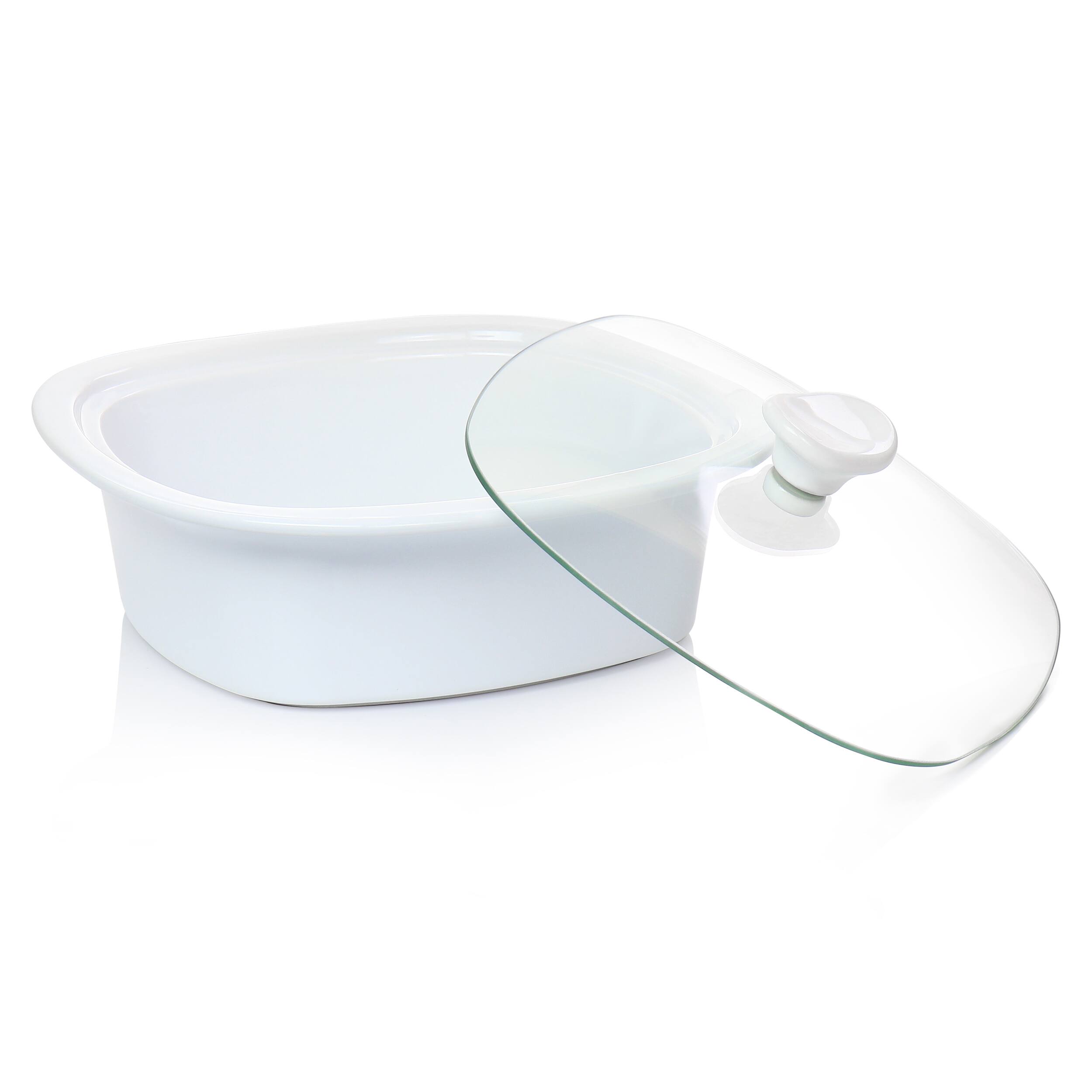Alt View 1. Gibson - Gibson Elite Gracious Dining 1.9 Quart Stoneware Casserole in White with Glass Lid - White.